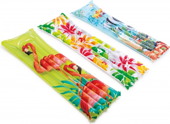 Colchoneta inflable Hawaii con estampado tropical