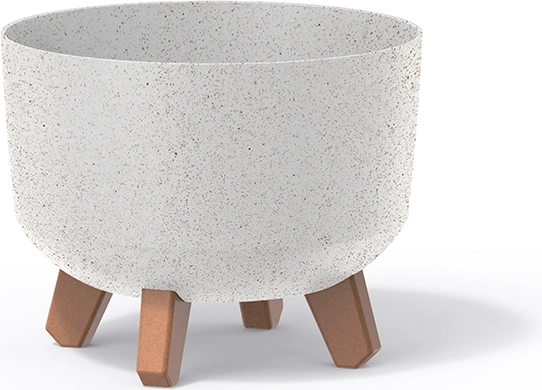 Maceta con patas Gracia Standard Eco Wood 23,5 cm – blanca