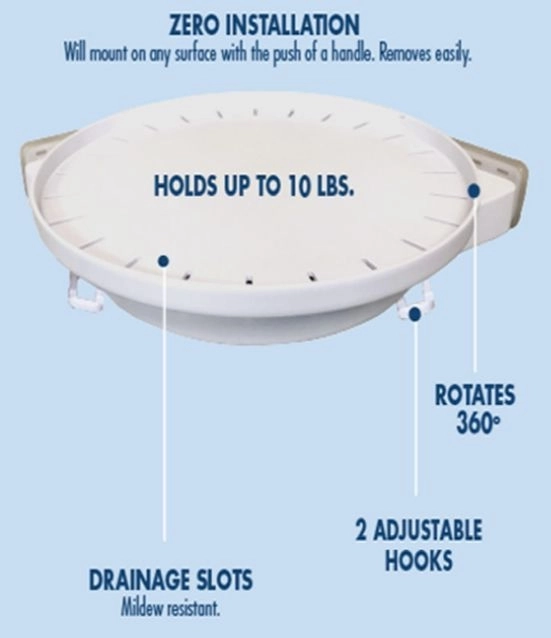 Estante esquinero giratorio con ganchos