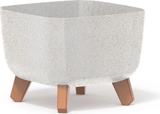 Macetero Gracia Square Eco Wood 24 × 24 cm – blanco