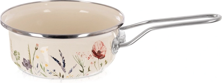 Cazo esmaltado crema Maki 14 cm, 650 ml