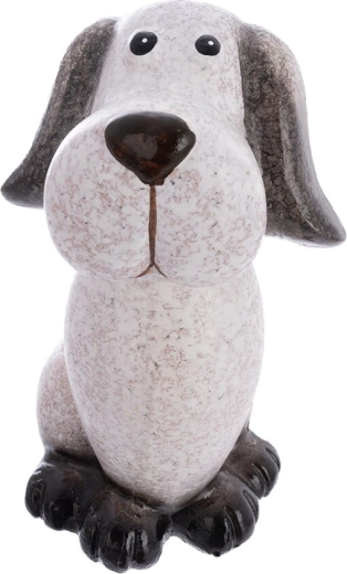 Figura decorativa de perro de poliresina beige 22 × 13 × 16 cm