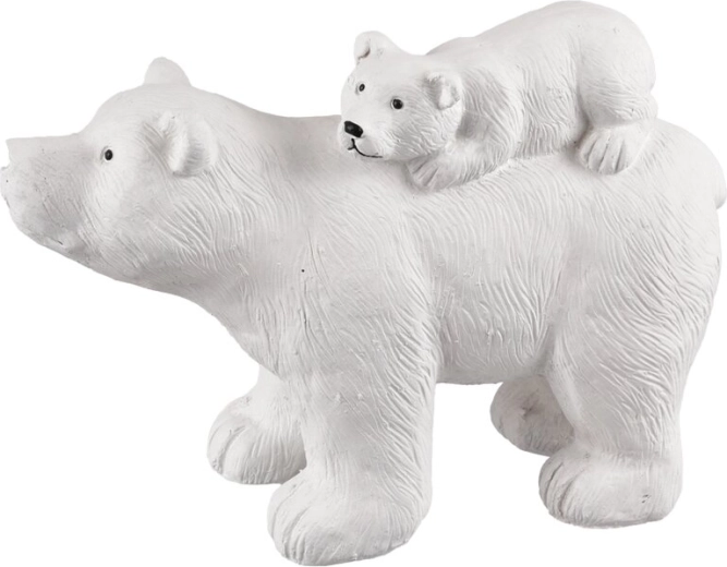 Figura decorativa de oso polar de polystone, blanca 35 cm