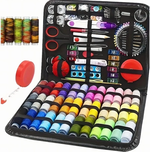 Juego de costura profesional en estuche, 229 piezas