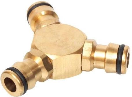 Conector intermedio de tres vías para 3 acoplamientos rápidos 1/2" de latón