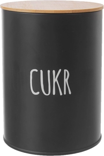 Azucarera Black con tapa de bambú de 11 cm