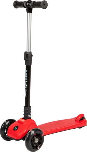 Patinete infantil plegable de equilibrio con ruedas LED luminosas, rojo