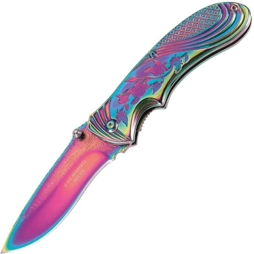Navaja de bolsillo plegable Herbertz Rainbow de 8 cm, arcoíris