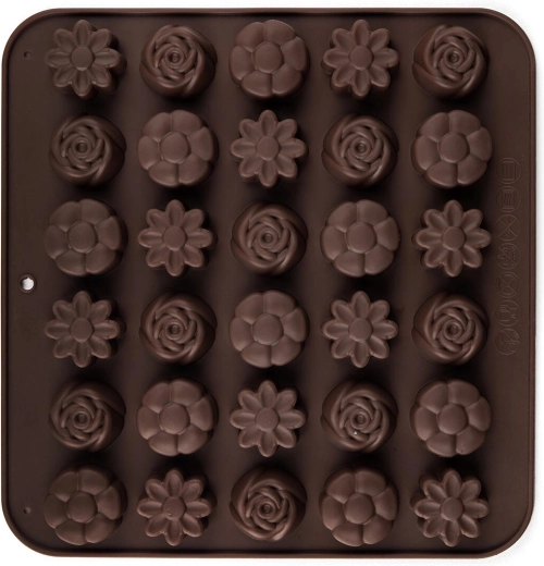 Molde de silicona para chocolate flores 30 uds Culinaria marrón