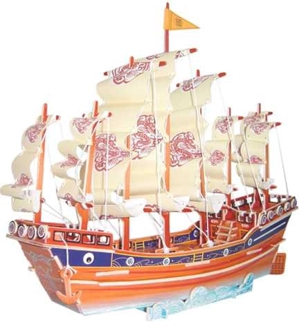Puzzle 3D de madera Velero de colores