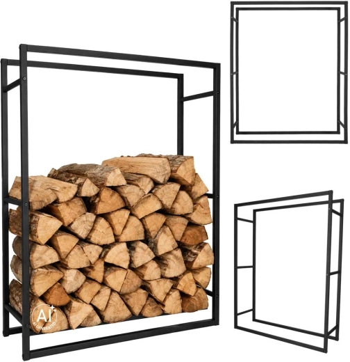 Soporte metálico para leña de chimenea para interior - 1 unidad