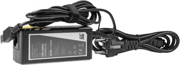 Adaptador de corriente Green Cell Pro 65W 20V 3,25A para Lenovo con conector Slim Tip