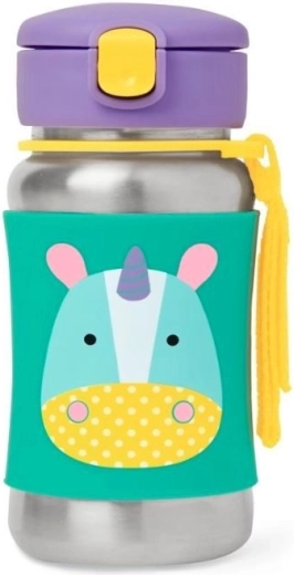 Skip Hop Zoo botella de acero inoxidable con pajita unicornio 350 ml (12m+)