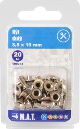 Remache hueco 3,5 × 10 mm (20 uds)