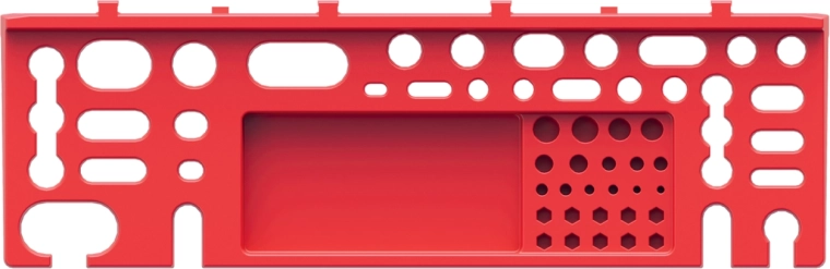Juego de soportes para herramientas 384 × 125 mm rojo para paneles BINEER