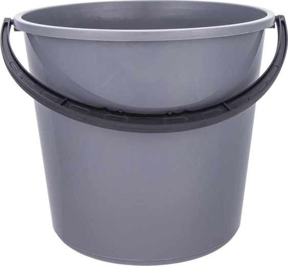 Cubo de plástico con asa de plástico 10 l gris