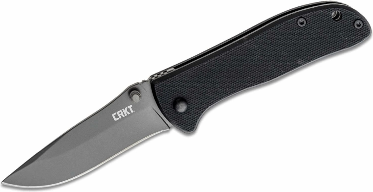 Navaja de bolsillo CRKT Drifter Black de 7,3 cm, G10, gris/negra