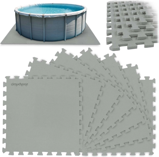 Alfombrilla de espuma para piscina tipo puzzle 50 × 50 cm, 8 piezas (1,9 m²) – DMUCHANE