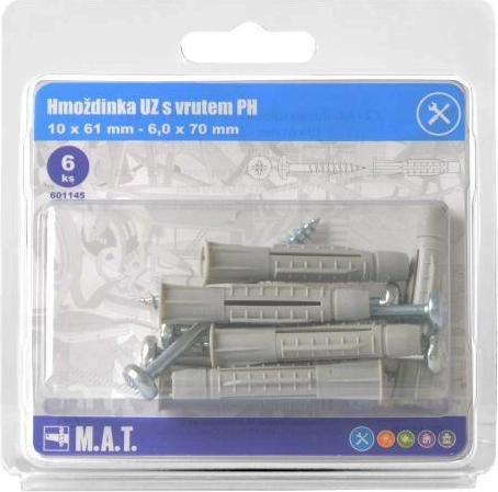 Taco de anudado con tornillo 10 mm, set de 6 uds.