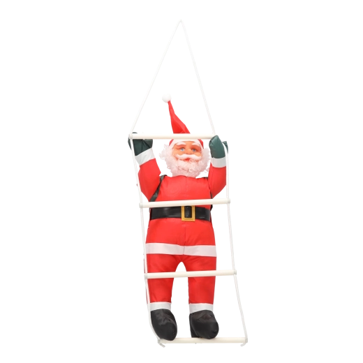 Decoración navideña Santa trepando por una escalera 60 cm