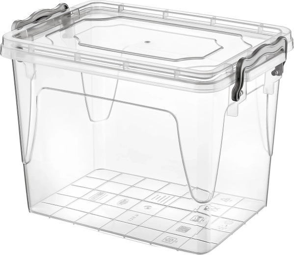 Caja de alimentos de plástico 2,7 l con tapa de clips