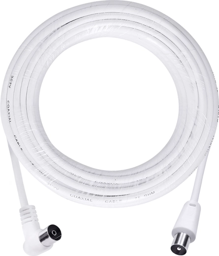 Solight cable coaxial de antena 3C2V con conectores combinados 10 m blanco