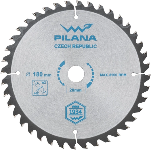 Disco de sierra PILANA 180 mm, 40 dientes, WZ, SK