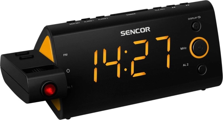 Radio despertador Sencor con proyección de la hora