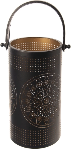 Candelabro de metal negro y dorado 30 cm