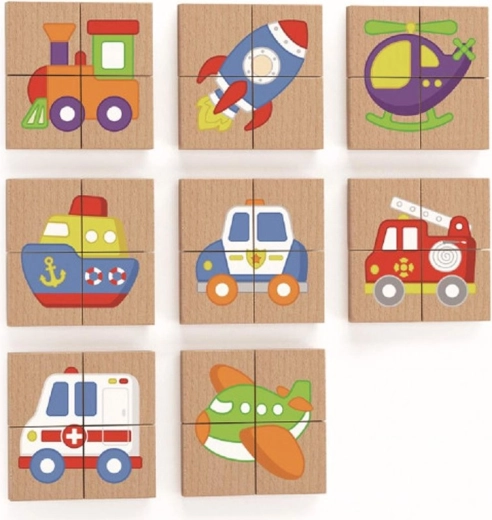 Rompecabezas magnético de madera Viga - Medios de transporte Certificado FSC