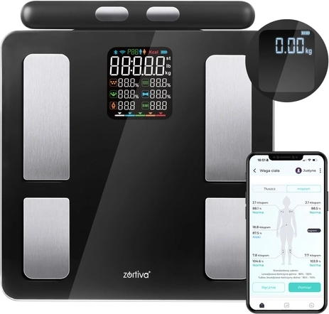 Báscula personal analítica ZORTIVA Smart Premium con Bluetooth y Wi‑Fi