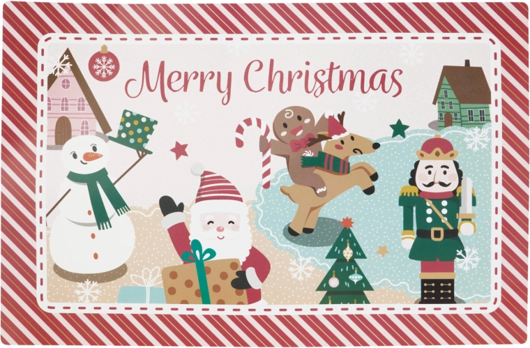 Mantel individual navideño de plástico 43,5 × 28,5 cm