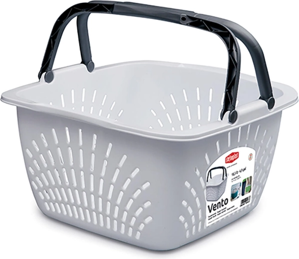 Cesta de compra de plástico Vento con 2 asas, 18,5 l, capacidad de carga 15 kg
