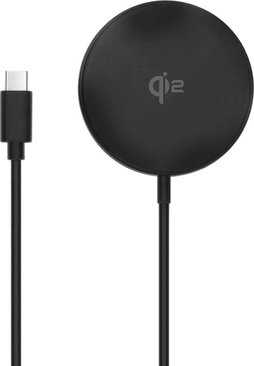 Cargador inalámbrico magnético Solight Qi2 de 15 W con USB-C, compatible con MagSafe
