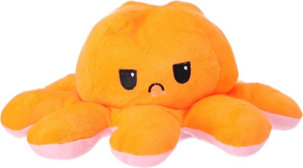 Pulpo de peluche reversible de 40 cm – naranja y rosa