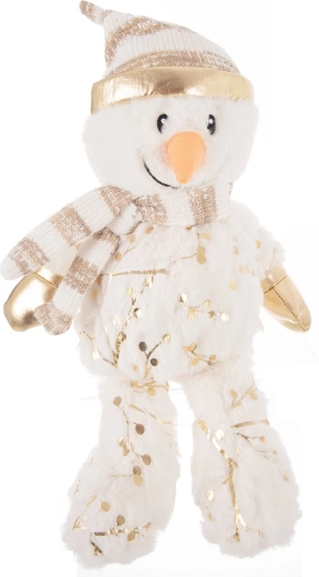 Muñeco de nieve de peluche sentado blanco 28 cm