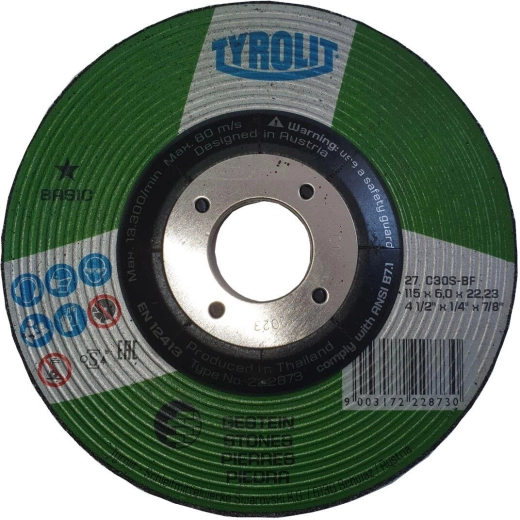 Disco de desbaste para hierro fundido y piedra 115 × 6 × 22,2 mm