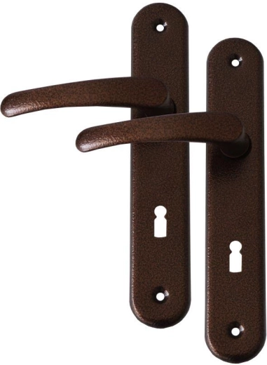 Herraje para puerta MICHAELA, manilla con orificio para llave 72, color cobre