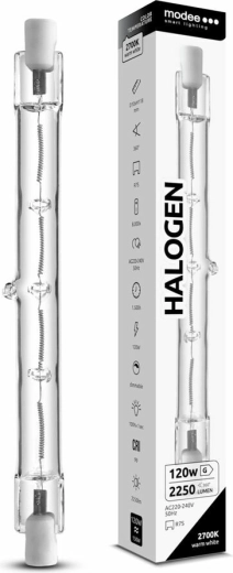 Bombilla halógena Modee R7S 118 mm 120 W blanco cálido, regulable