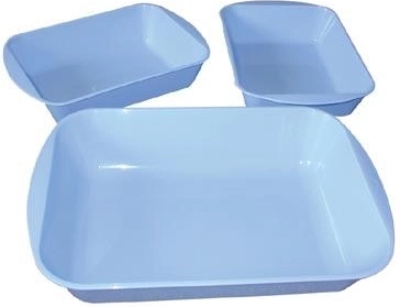 Juego de bandejas de empanado de plástico, mezcla de colores, 3 piezas