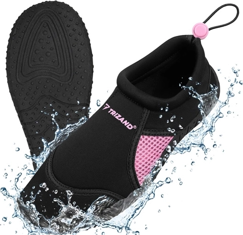 Zapatos de agua Trizand negro-rosa, talla 36