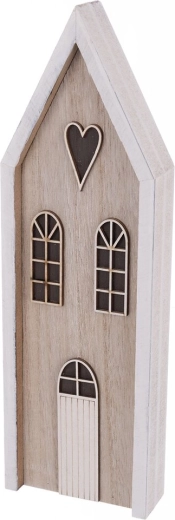 Casita decorativa de madera beige 9 × 3 × 30 cm