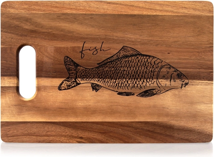 Tabla de cortar de madera de acacia 36 × 24 cm con asa