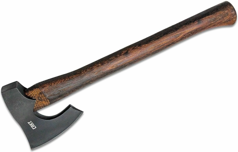 Hacha CRKT Freyr 820 g de acero al carbono con mango de madera