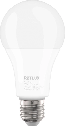 Bombilla LED RETLUX RLL 610 E27 15 W, blanco cálido