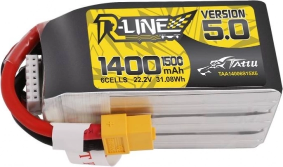 Batería LiPo Tattu R-Line versión 5.0 1400 mAh 22,2 V 150C 6S XT60