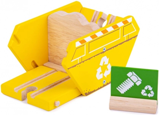 Contenedor de reciclaje de madera para tren de madera BIGJIGS RAIL