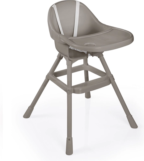Silla de comedor infantil con bandeja, gris