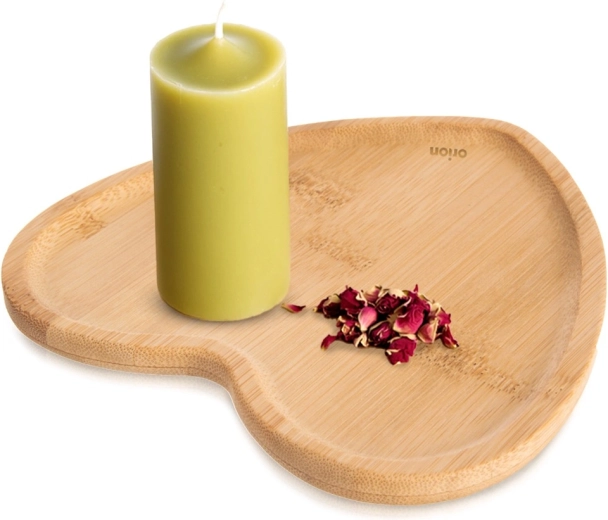 Plato de bambú con forma de corazón 15 × 15 cm
