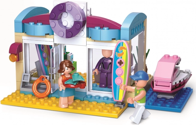 Sluban Girl's Dream tienda de vacaciones de deportes acuáticos – set de construcción